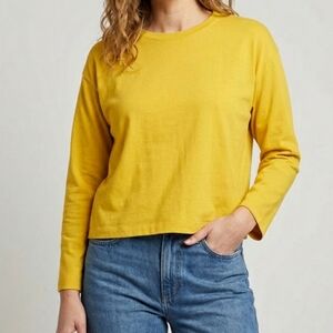 Bryn Walker Pacificotton 100% Cotton Top Long Sleeve Mustard Yellow Dandelion